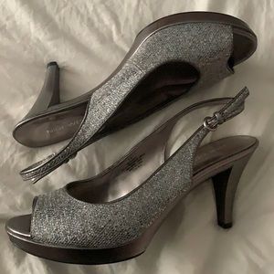 nine west open toe heels